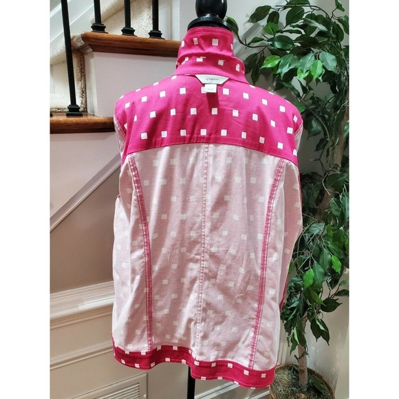 CJ Bank Women Solid Pink Cotton Long Sleeve Buttons Front Casual Jacket Size 2X - Picture 8 of 11